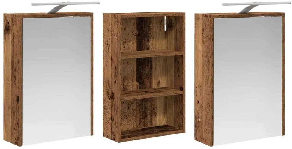 Vonios spintos komplektas 3 vnt. 126 x 16 x 62.5 cm