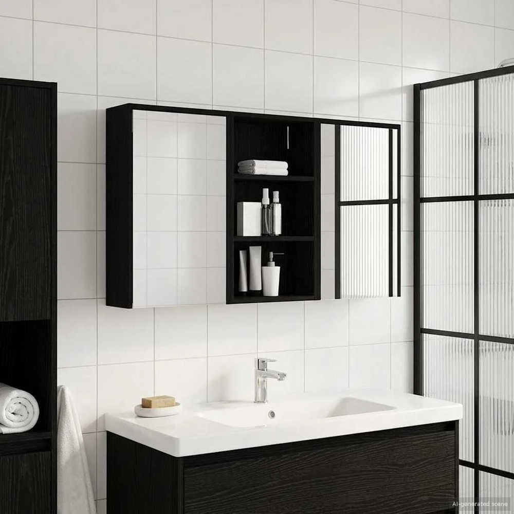 Vonios spintos komplektas 3 vnt. 126 x 16 x 62.5 cm