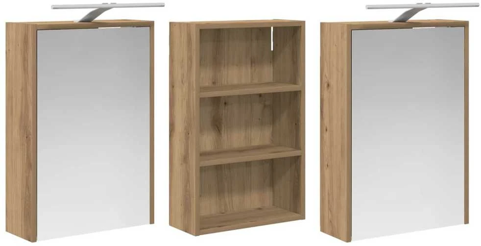Vonios spintos komplektas 3 vnt. 126 x 16 x 62.5 cm