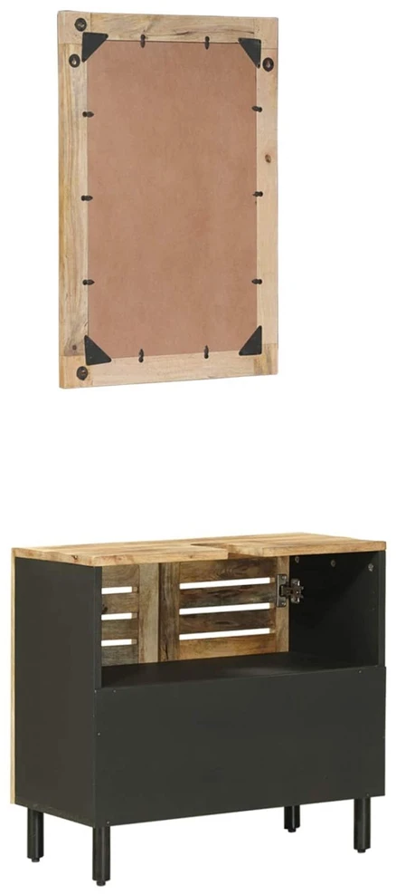 Vonios spintos komplektas 2 vnt. Natūrali 62 x 33 x 58 cm