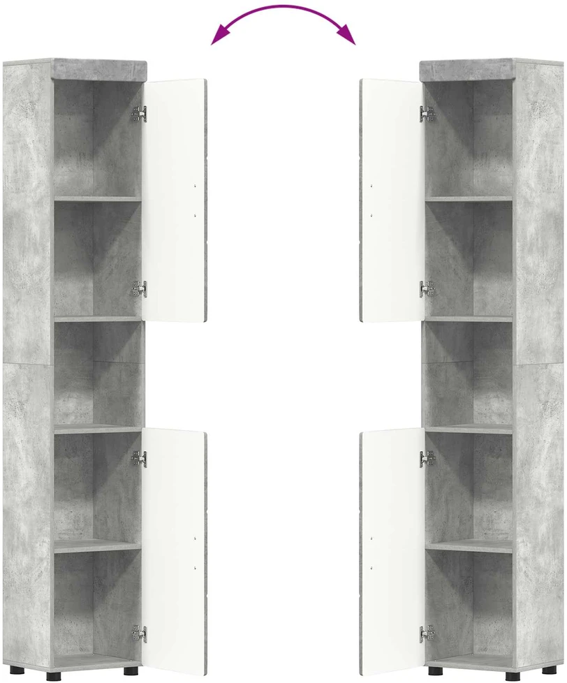 Vonios spintos komplektas TULUM Betono pilka 37 x 31,5 x 203 cm