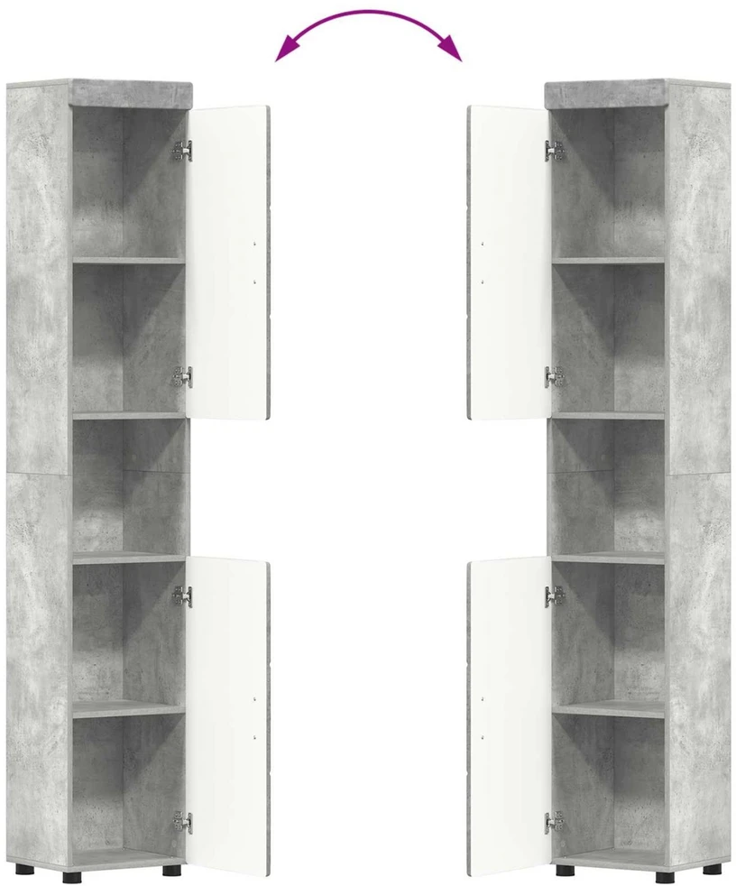 Vonios spintos komplektas TULUM Betono pilka 37 x 31,5 x 203 cm