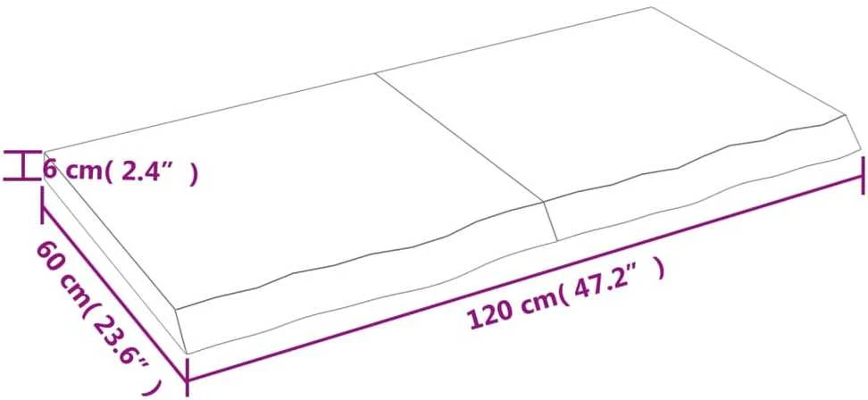 Vonios stalviršis, šviesiai rudas, 120x60x(2-6)cm, mediena