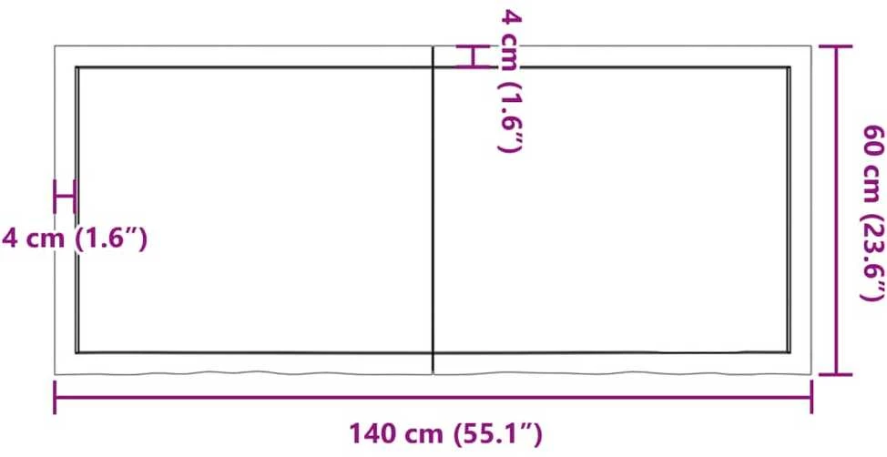 Vonios stalviršis, šviesiai rudas, 140x60x(2-4)cm, mediena