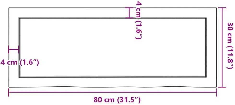 Vonios stalviršis, šviesiai rudas, 80x30x(2–6)cm, mediena