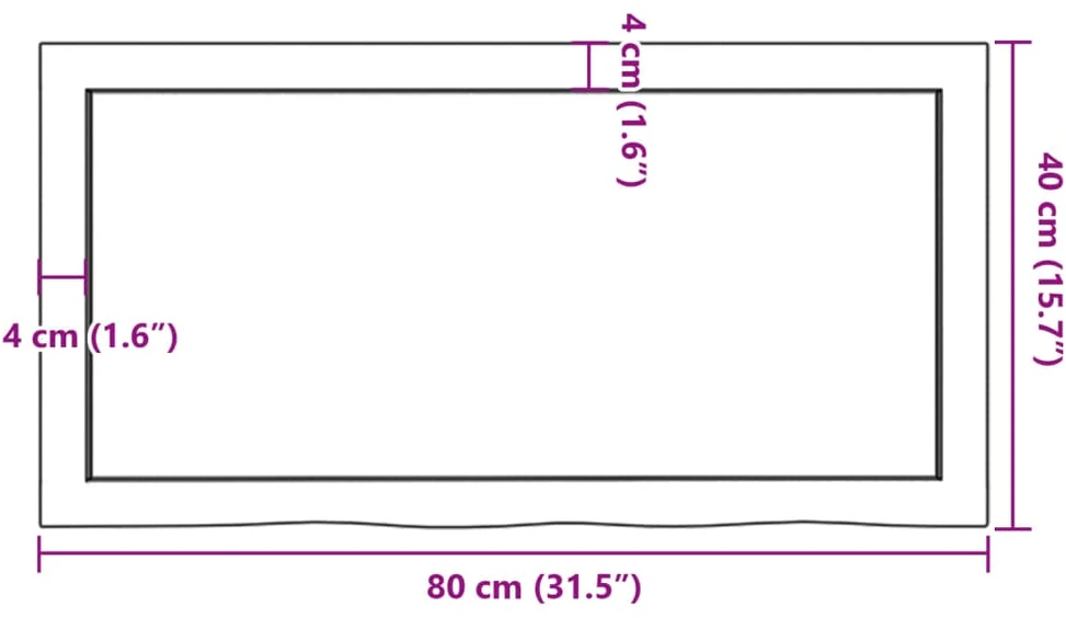 Vonios stalviršis, šviesiai rudas, 80x40x(2-6) cm, mediena