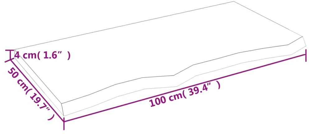 Vonios stalviršis, tamsiai rudas, 100x50x(2-4) cm, mediena