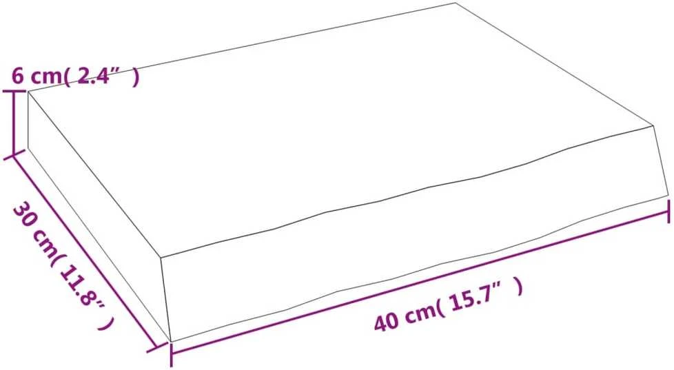 Vonios stalviršis, tamsiai rudas, 40x30x(2-6) cm, mediena