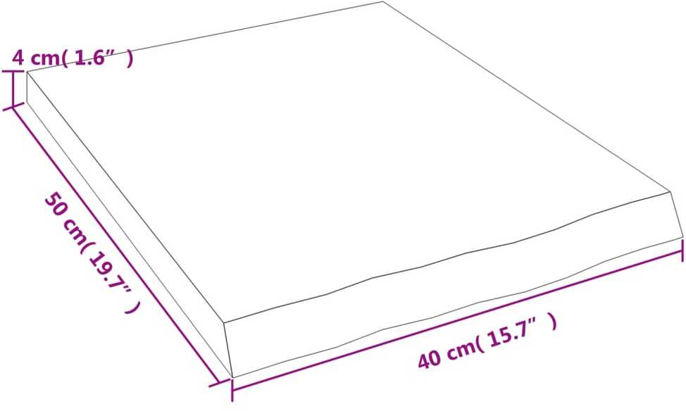 Vonios stalviršis, tamsiai rudas, 40x50x(2-4) cm, mediena