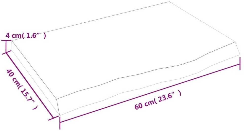 Vonios stalviršis, tamsiai rudas, 60x40x(2-4)cm, mediena