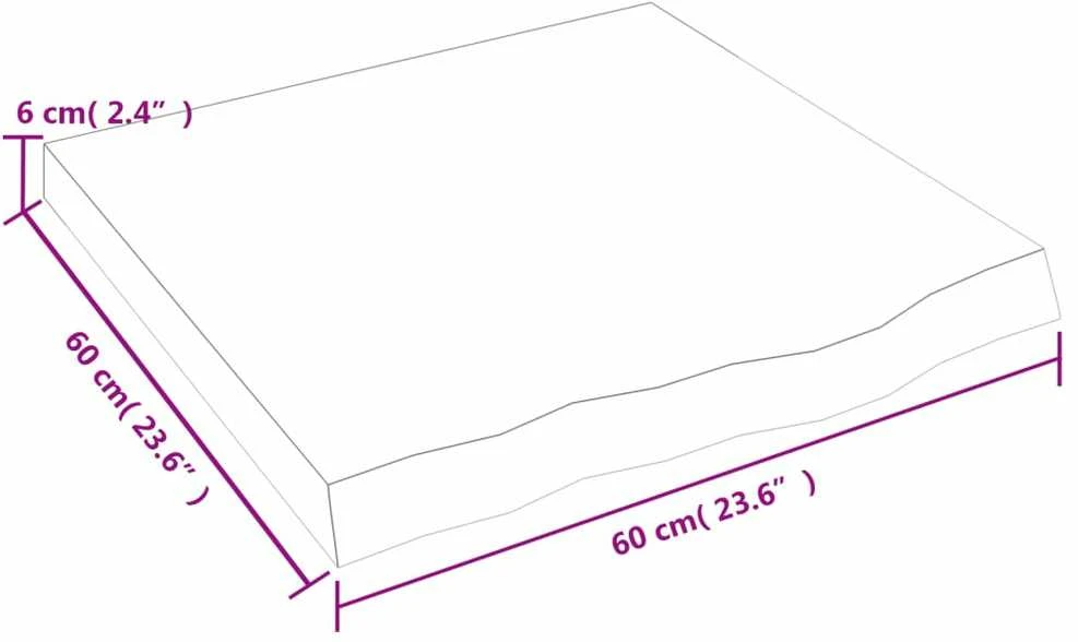Vonios stalviršis, tamsiai rudas, 60x60x(2-6)cm, mediena