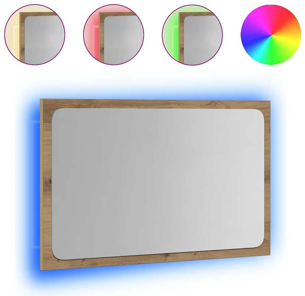 Vonios veidrodis su LED apšvietimu, artisano, 60x8,5x38cm