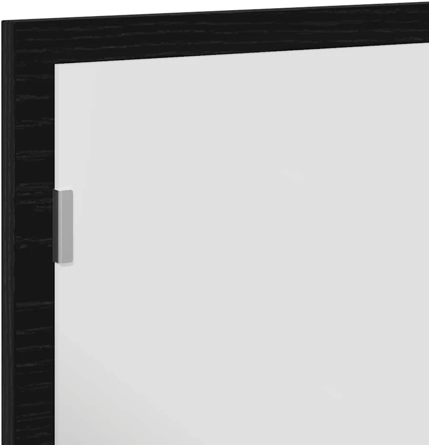 Vonios veidrodis su LED lemputėmis, juodo ąžuolo spalvos, 60x8,5x37 cm