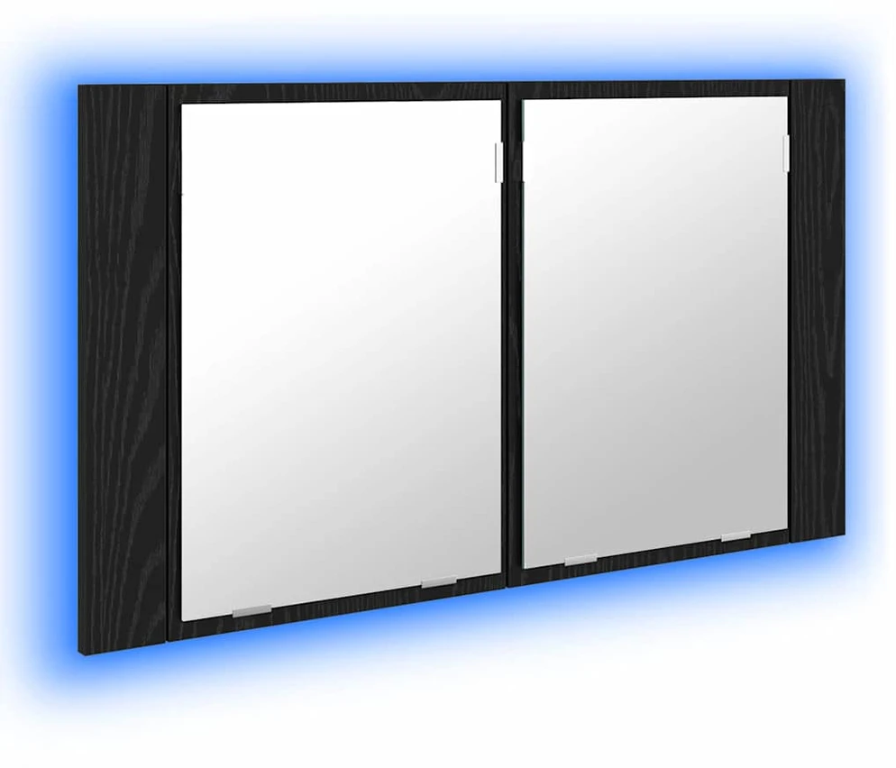 Vonios veidrodžio spinta Juodas ąžuolas 80 x 12 x 45 cm