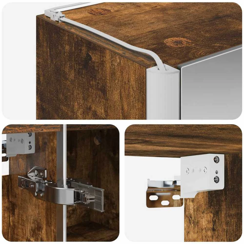 Vonios veidrodžio spinta Rūkyta ąžuolas 33 x 11,5 x 50 cm