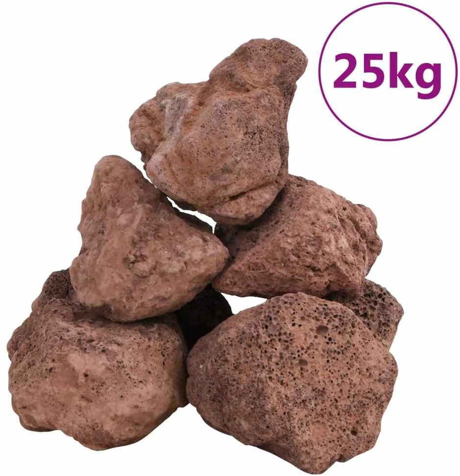 Vulkaninės uolienos, raudonos spalvos, 25 kg, 10-30 cm