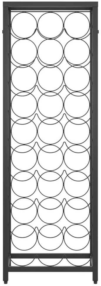 Vyno laikiklis 27 buteliams, juodas, 34x18x100cm, kalta geležis