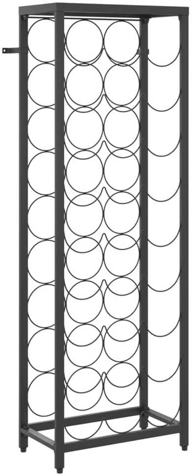 Vyno laikiklis 27 buteliams, juodas, 34x18x100cm, kalta geležis