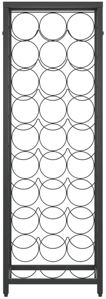 Vyno laikiklis 27 buteliams, juodas, 34x18x100cm, kalta geležis