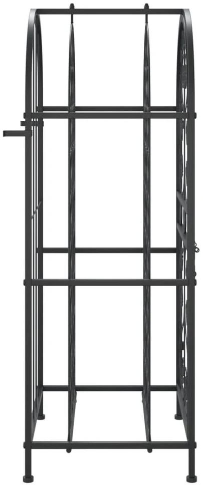 Vyno laikiklis 33 buteliams, juodas, 45x36x100cm, kalta geležis