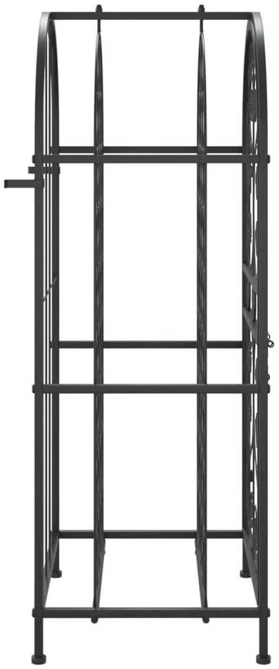 Vyno laikiklis 33 buteliams, juodas, 45x36x100cm, kalta geležis