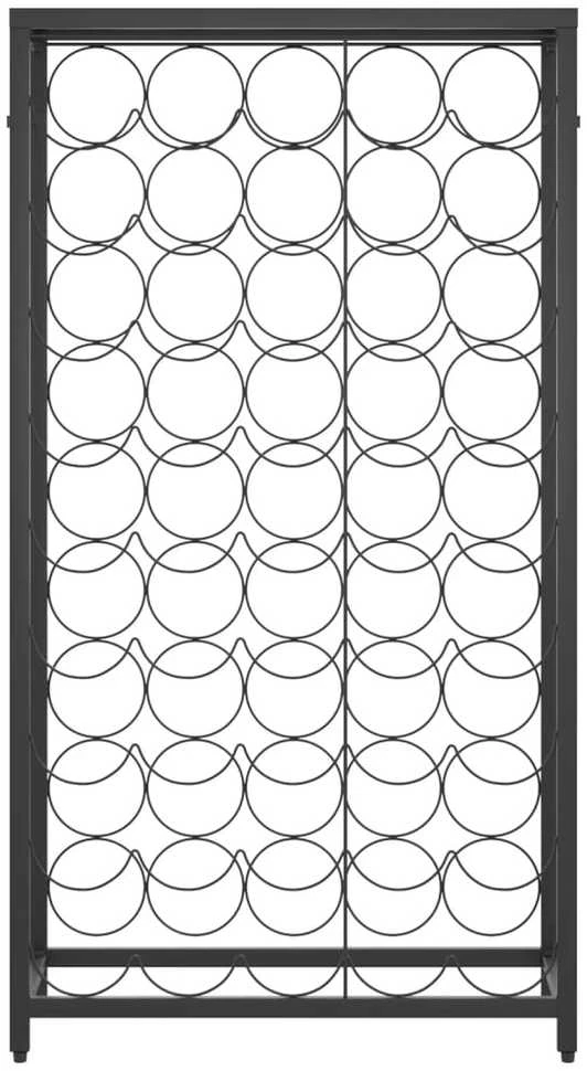 Vyno laikiklis 45 buteliams, juodas, 54x18x100cm, kalta geležis