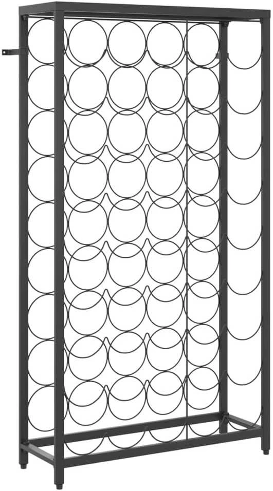 Vyno laikiklis 45 buteliams, juodas, 54x18x100cm, kalta geležis