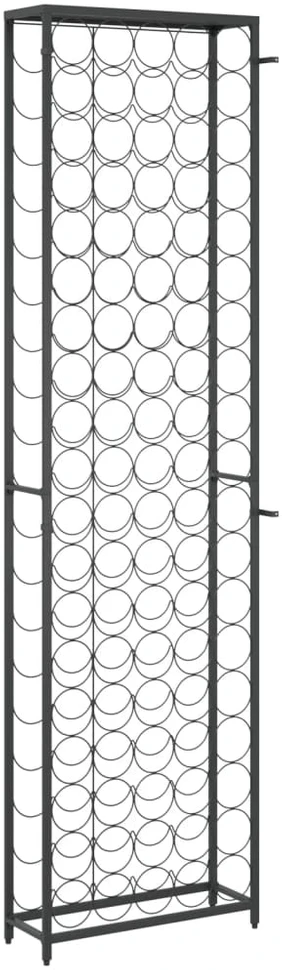 Vyno laikiklis 95 buteliams, juodas, 54x18x200cm, kalta geležis