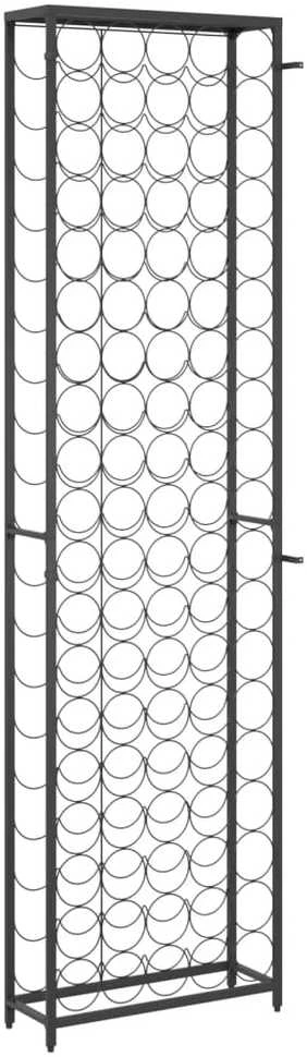 Vyno laikiklis 95 buteliams, juodas, 54x18x200cm, kalta geležis