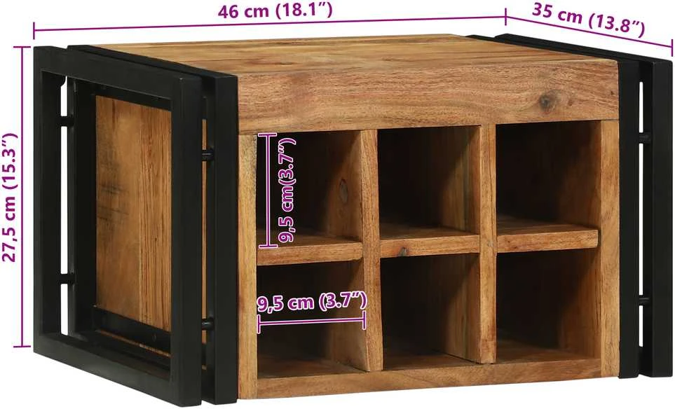 Vyno stovas 2 vnt. 46 x 35 x 27,5 cm Kietos akacijos mediena