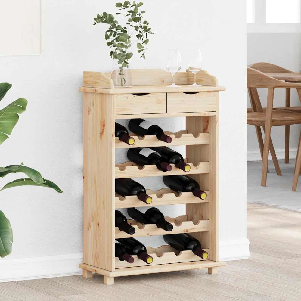 Vyno stovas Natūrali 58 x 28 x 90 cm Kietas pušų medis