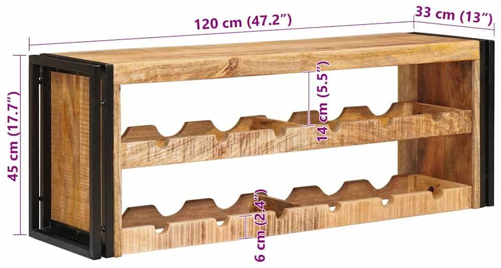Vyno stovas Ruda 100 x 45 x 33 cm Kietas Rupus Mangų Medis