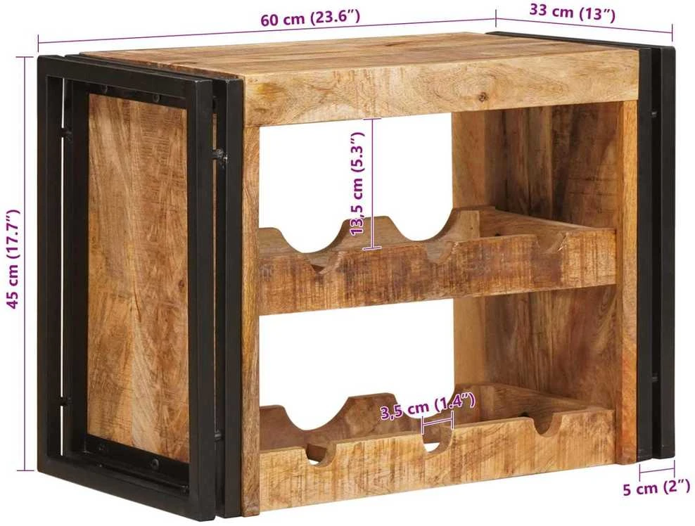 Vyno stovas Ruda 60 x 45 x 33 cm Kietas Rupus Mangų Medis