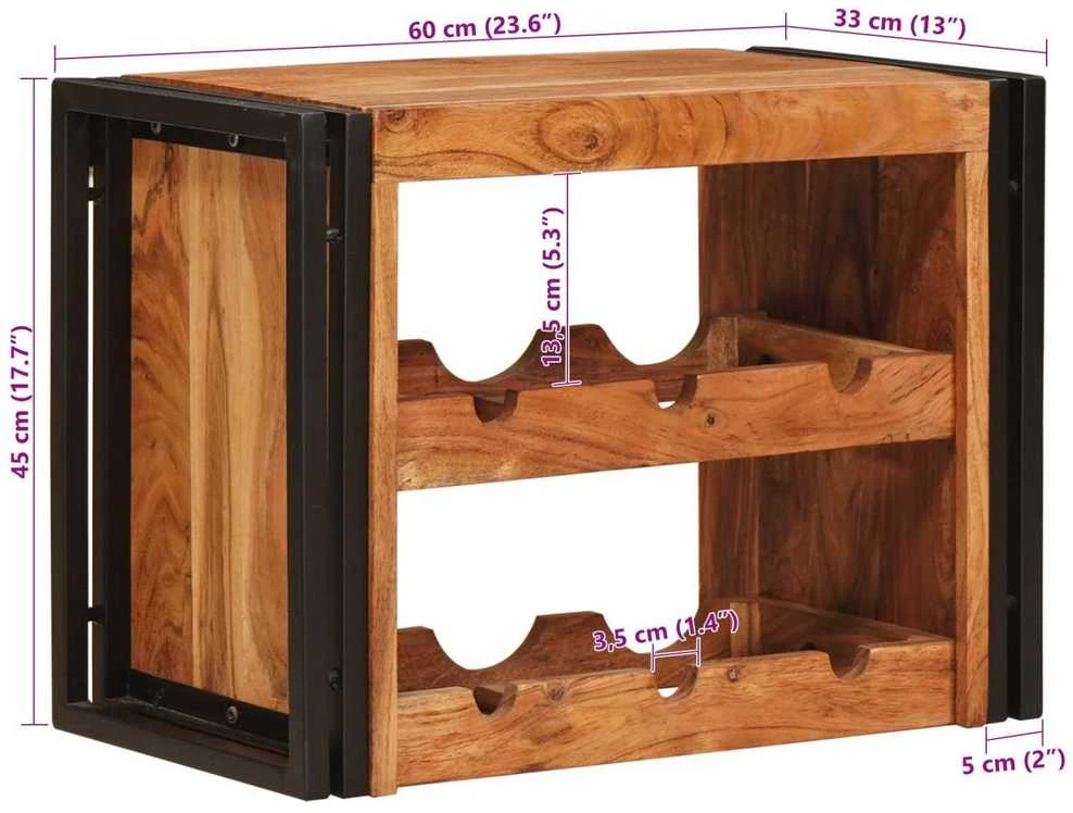 Vyno stovas Ruda 60 x 45 x 33 cm Kietos akacijos mediena