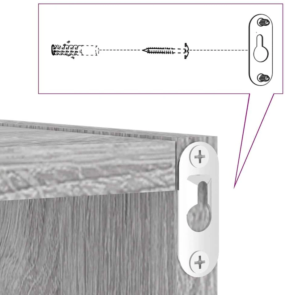 Wall Cube lentynos 2 vnt Pilka Sonoma 30x15x30 cm