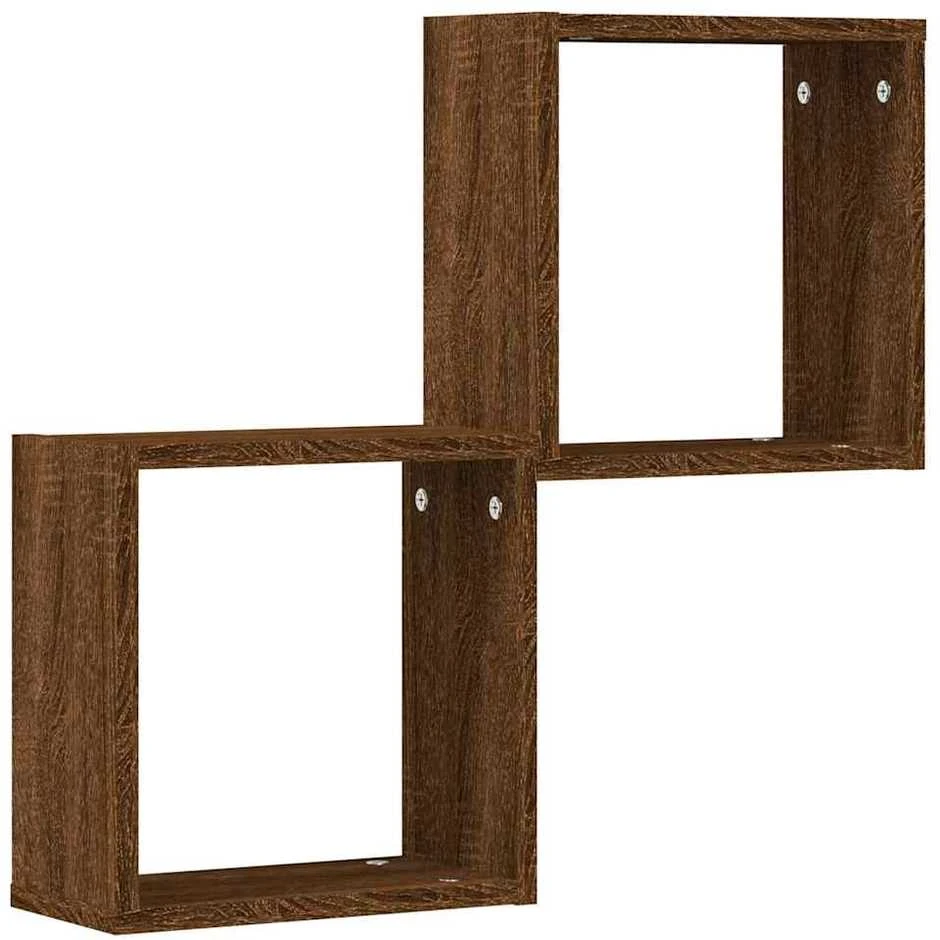 Wall Cube Lentynos 2 vnt Rudas ąžuolas 30x15x30 cm