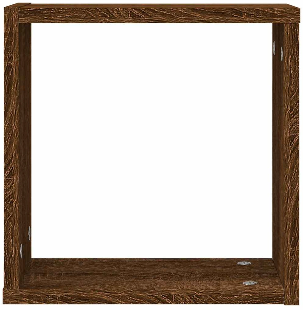 Wall Cube Lentynos 2 vnt Rudas ąžuolas 30x15x30 cm