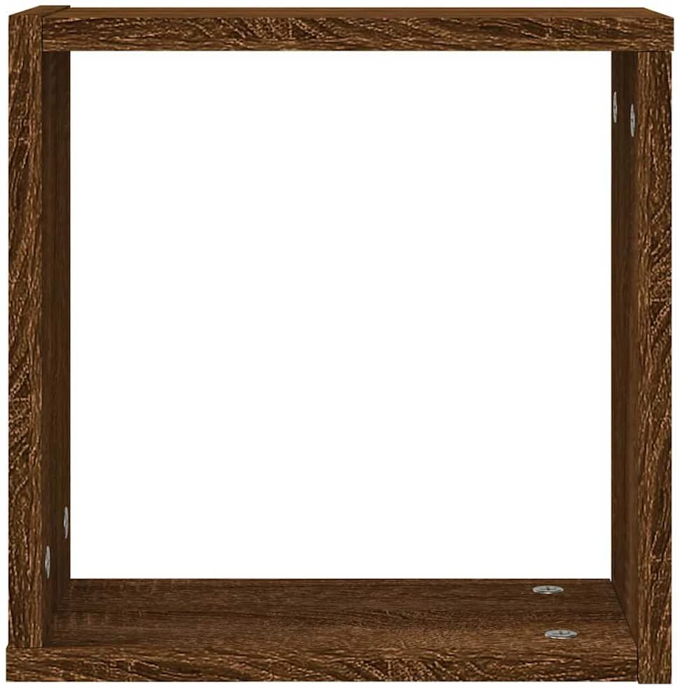 Wall Cube Lentynos 2 vnt Rudas ąžuolas 30x15x30 cm