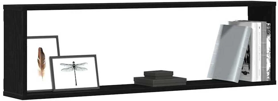 Wall Cube lentynos 4 vnt Juodas ąžuolas 100x15x30 cm