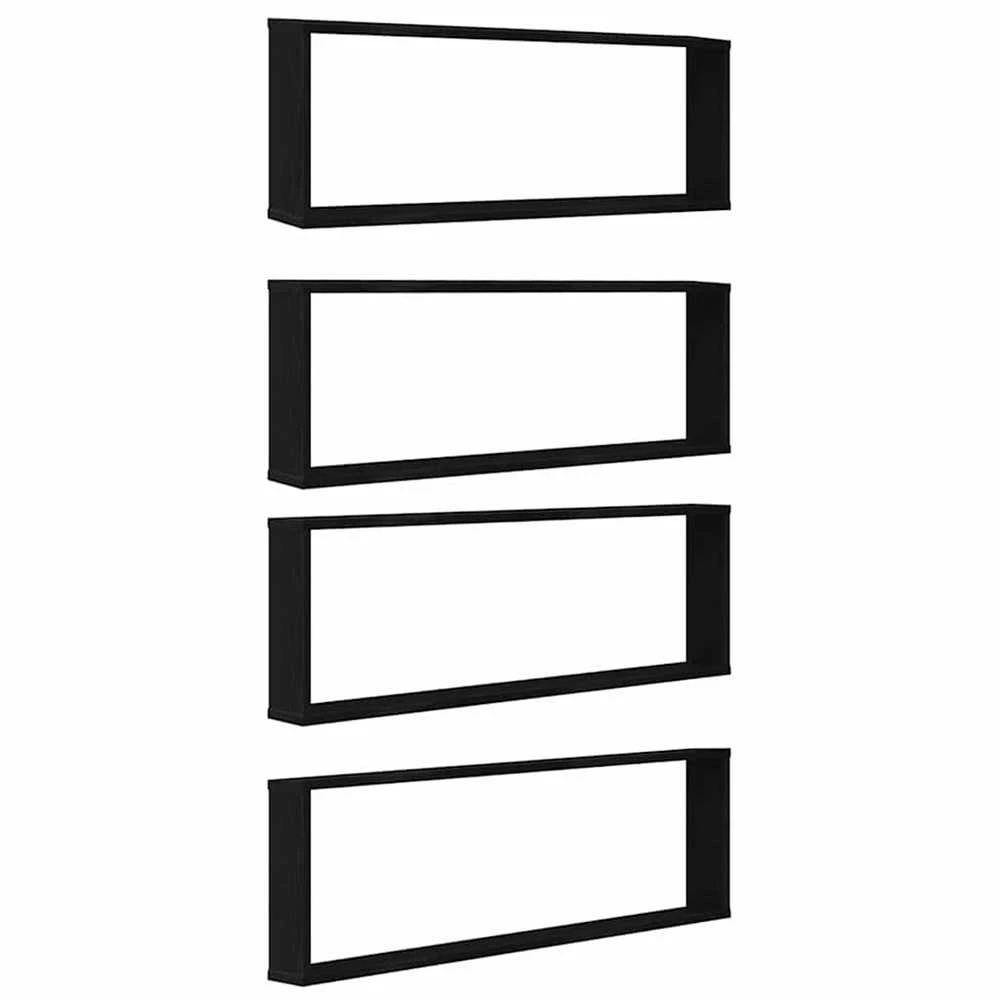 Wall Cube lentynos 4 vnt Juodas ąžuolas 100x15x30 cm
