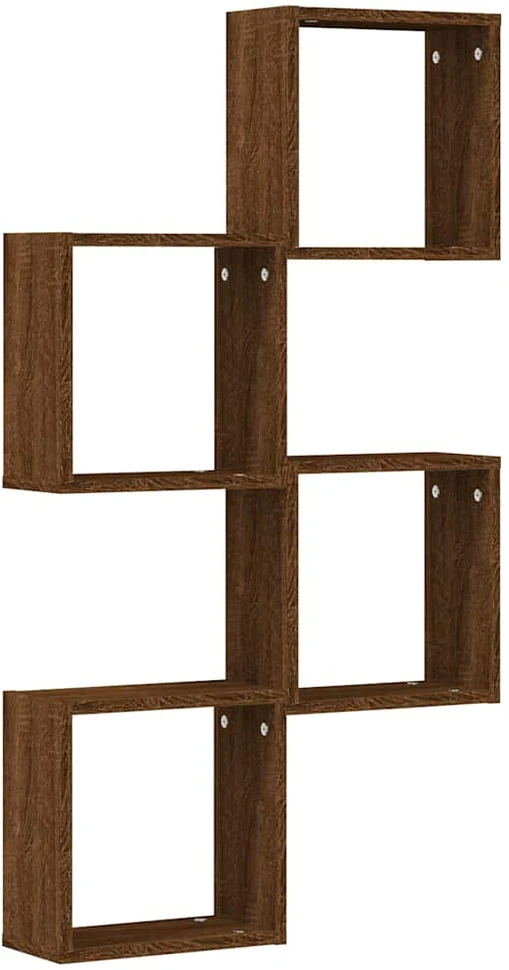 Wall Cube Lentynos 4 vnt Rudas ąžuolas 30x15x30 cm