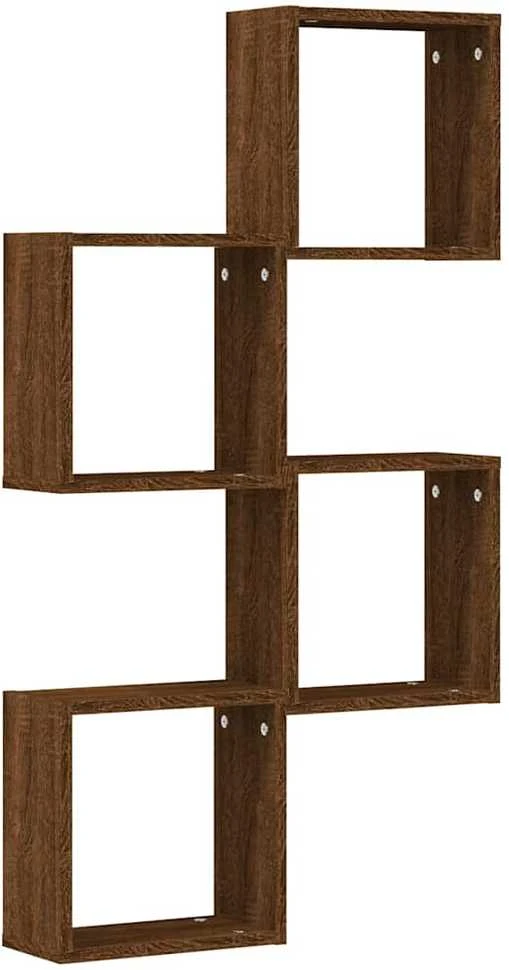 Wall Cube Lentynos 4 vnt Rudas ąžuolas 30x15x30 cm