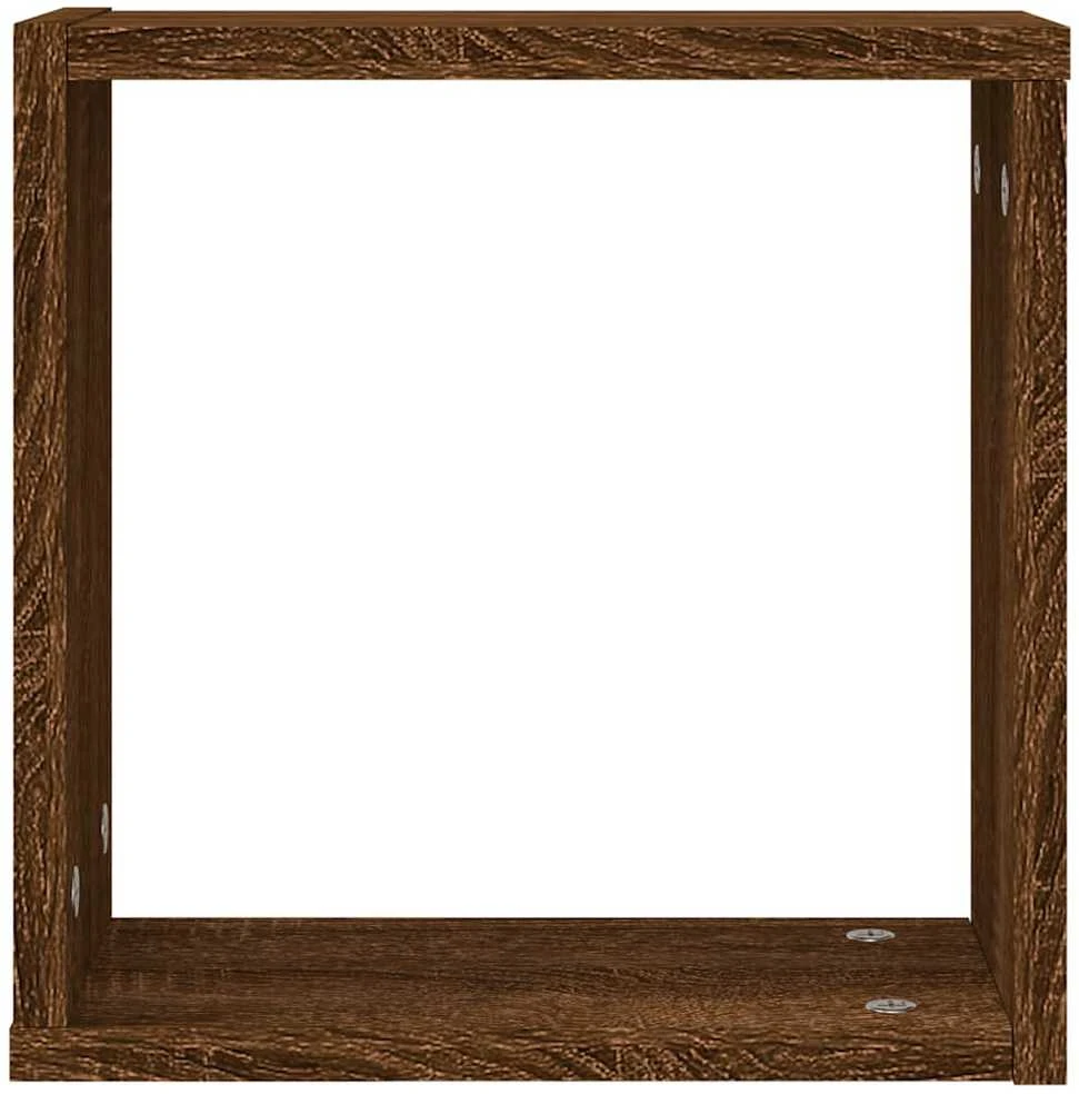 Wall Cube Lentynos 4 vnt Rudas ąžuolas 30x15x30 cm