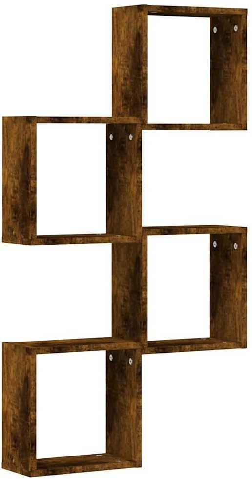 Wall Cube lentynos 4 vnt Rūkytas ąžuolas 30x15x30 cm