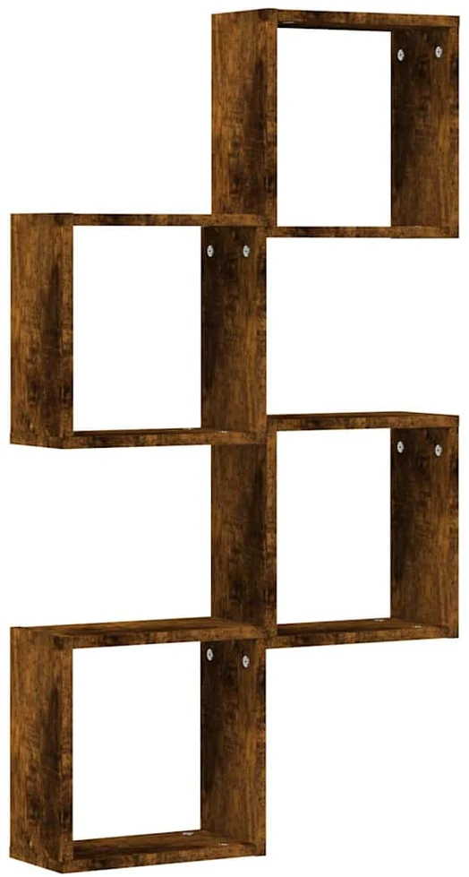 Wall Cube lentynos 4 vnt Rūkytas ąžuolas 30x15x30 cm