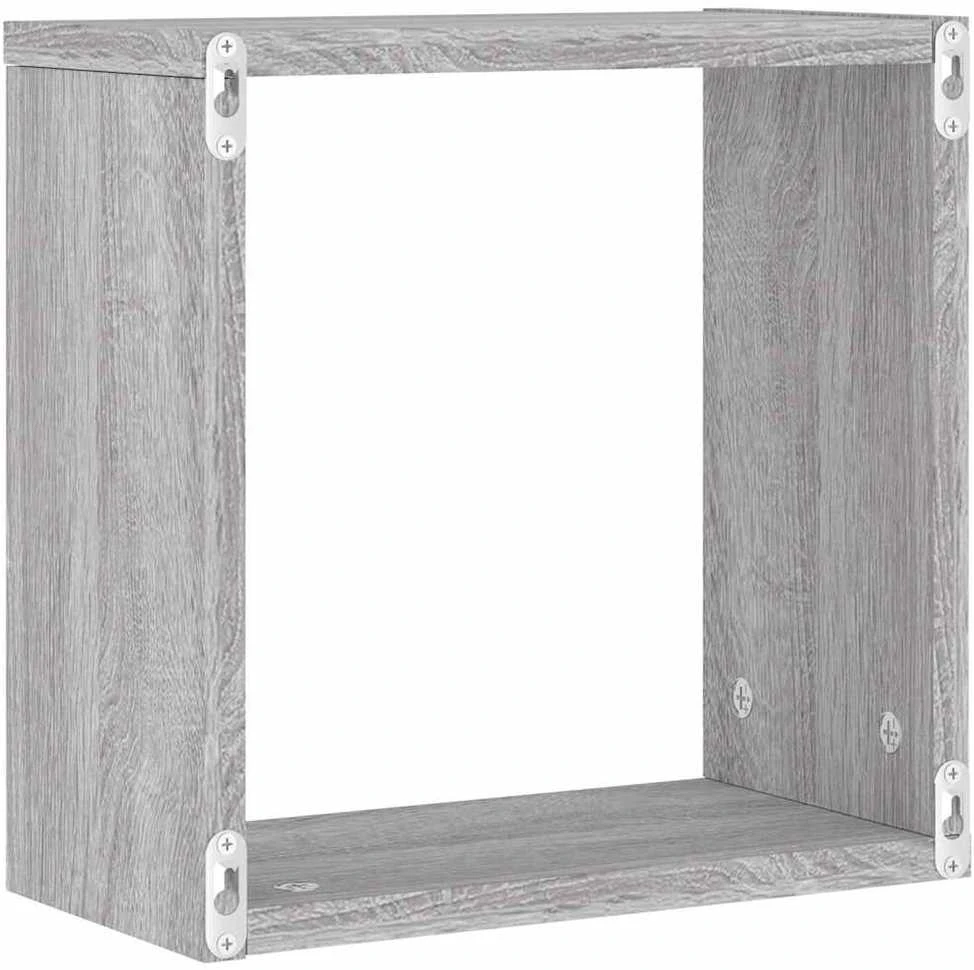 Wall Cube lentynos 6 vnt Pilka Sonoma 30x15x30 cm