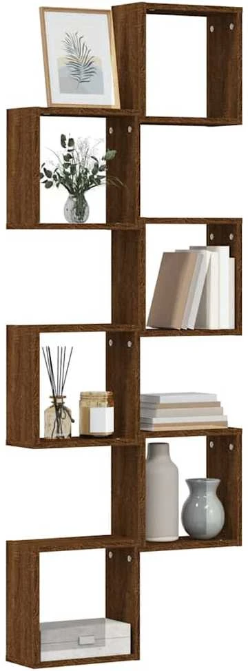 Wall Cube Lentynos 6 vnt Rudas ąžuolas 30x15x30 cm