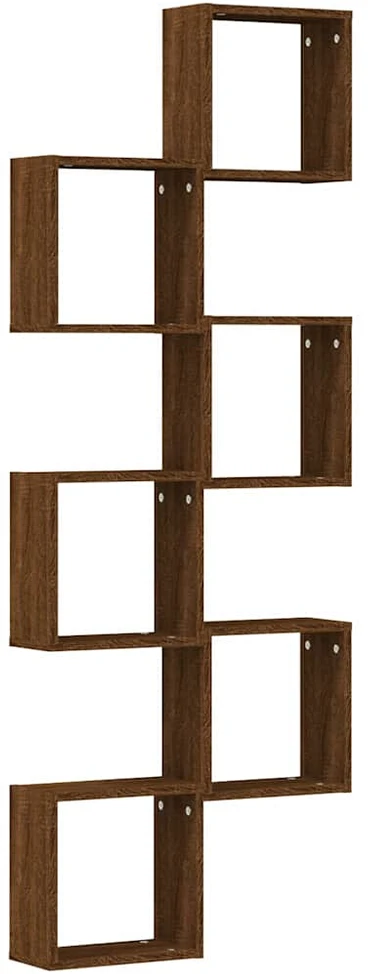Wall Cube Lentynos 6 vnt Rudas ąžuolas 30x15x30 cm