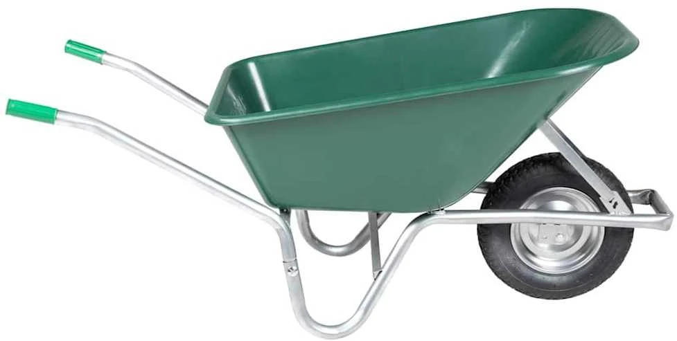 Wheelbarrow Žalias 90 L 150 kg Cinkuotas plienas ir plastikas