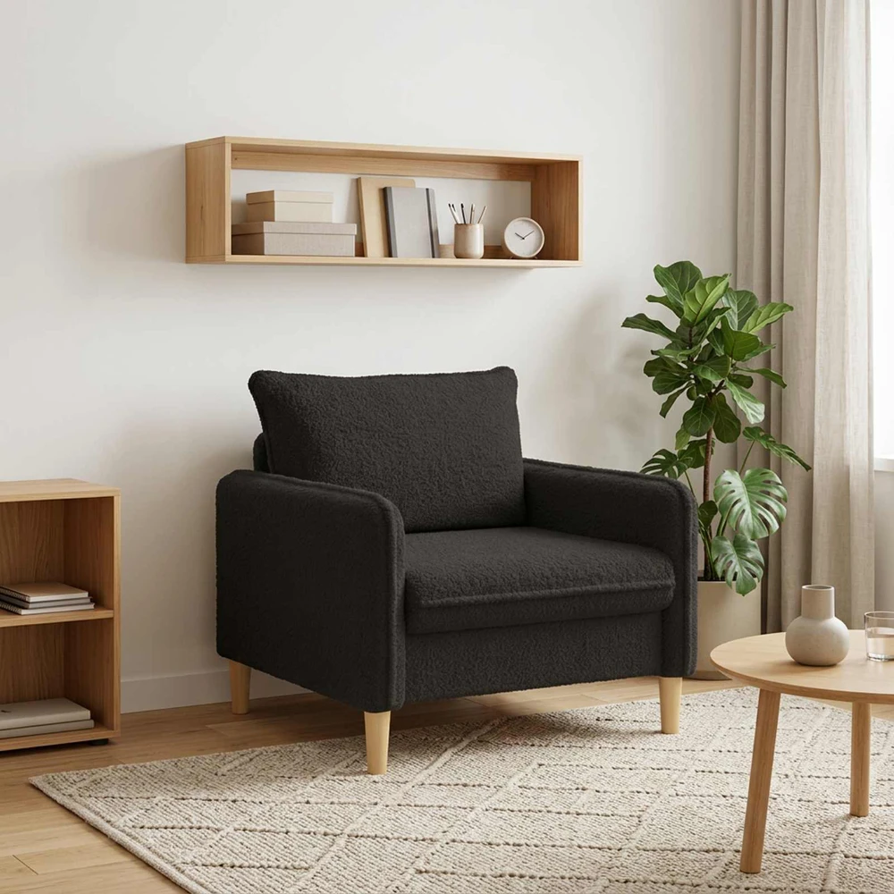 XL fotelis Juoda Bouclé
